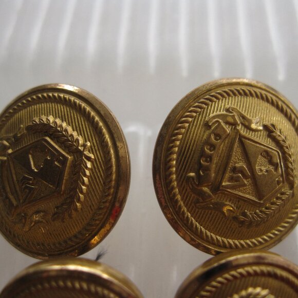 Wimbledon 10 Blazer Replacement Buttons Gold Tone W & Trophy Logo Waterbury USA - Picture 7 of 7